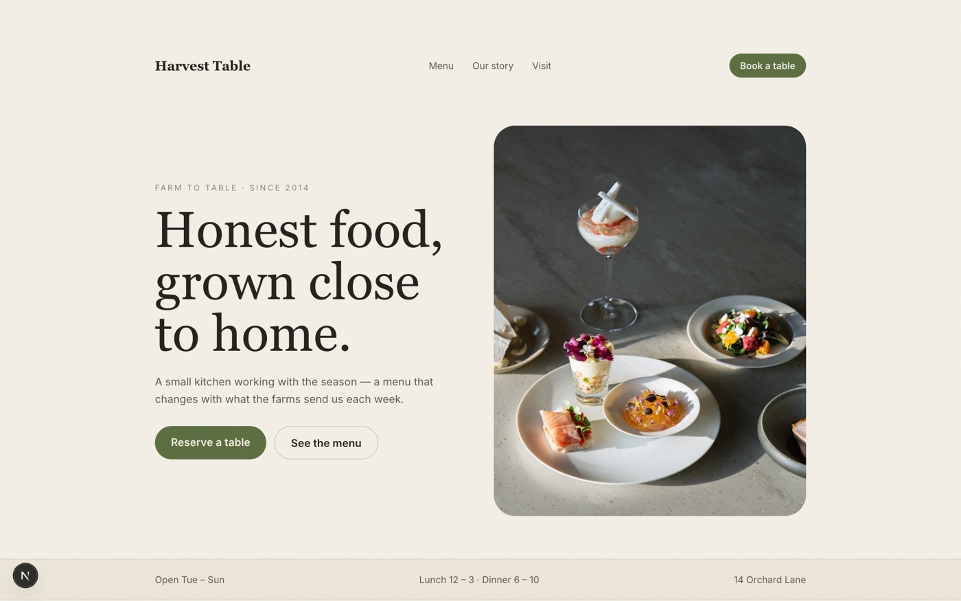 Harvest Table — Farm-to-table restaurant